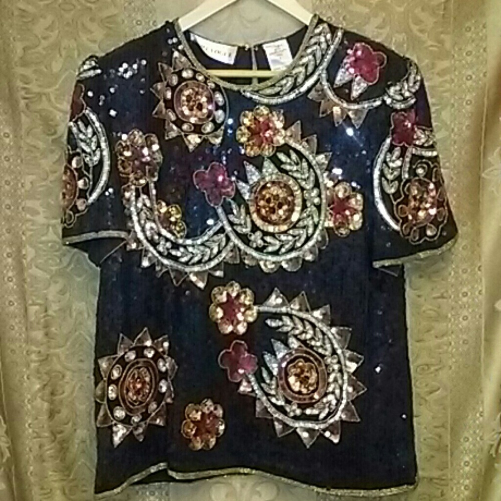 Night Vogue, Vintage Sequinned Top